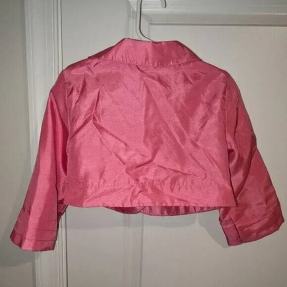 *3 FOR $9* Gymboree Duppioni Crop Cropped Dressy Peter Pan Collar Formal Jacket - Picture 3 of 3